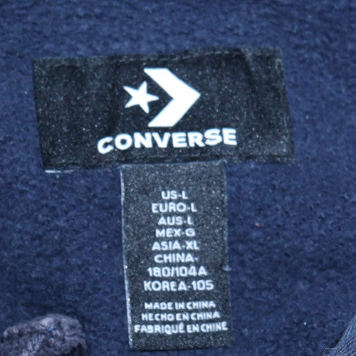 Converse Men's Navy Blue Pullover Hoodie Size L Cotton Blend