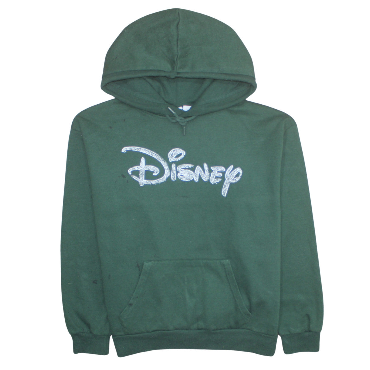 Disney Womens Green Pullover Hoodie Size M Graphic Logo Sweatshirt