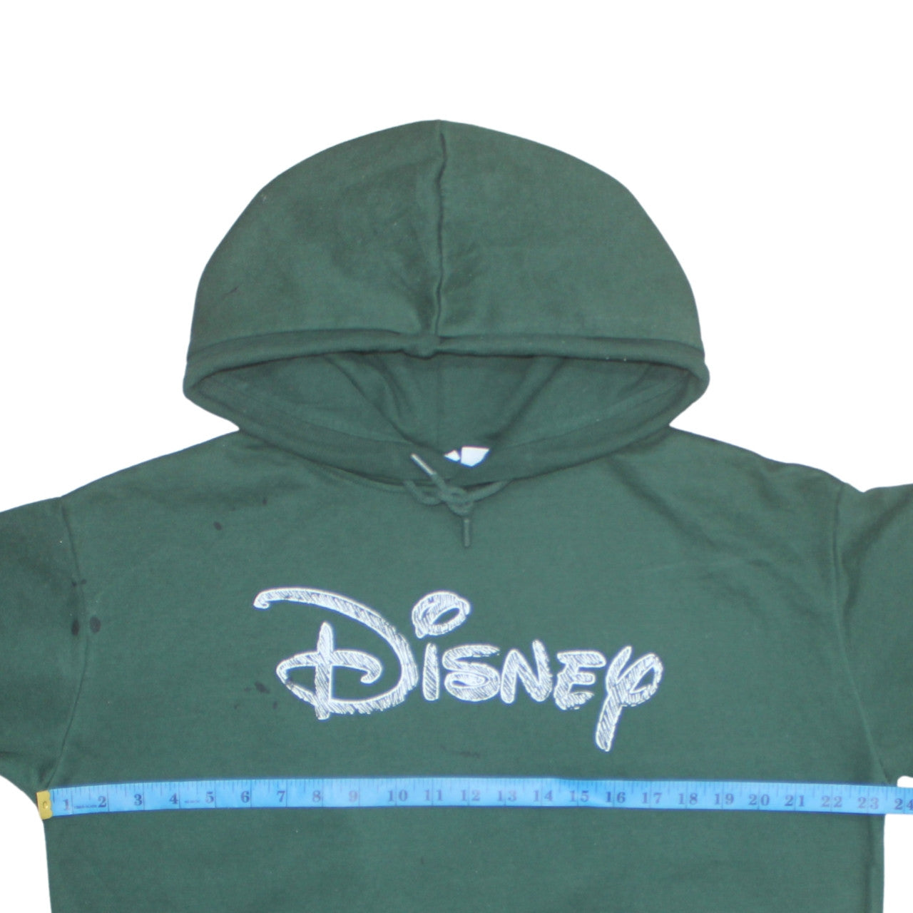 Disney Womens Green Pullover Hoodie Size M Graphic Logo Sweatshirt