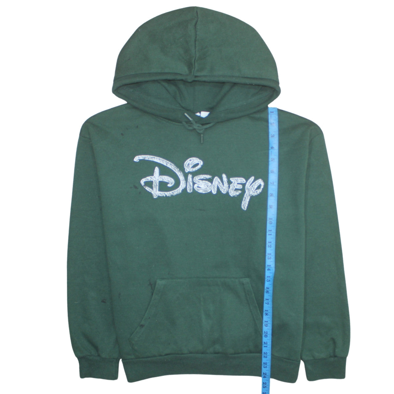 Disney Womens Green Pullover Hoodie Size M Graphic Logo Sweatshirt