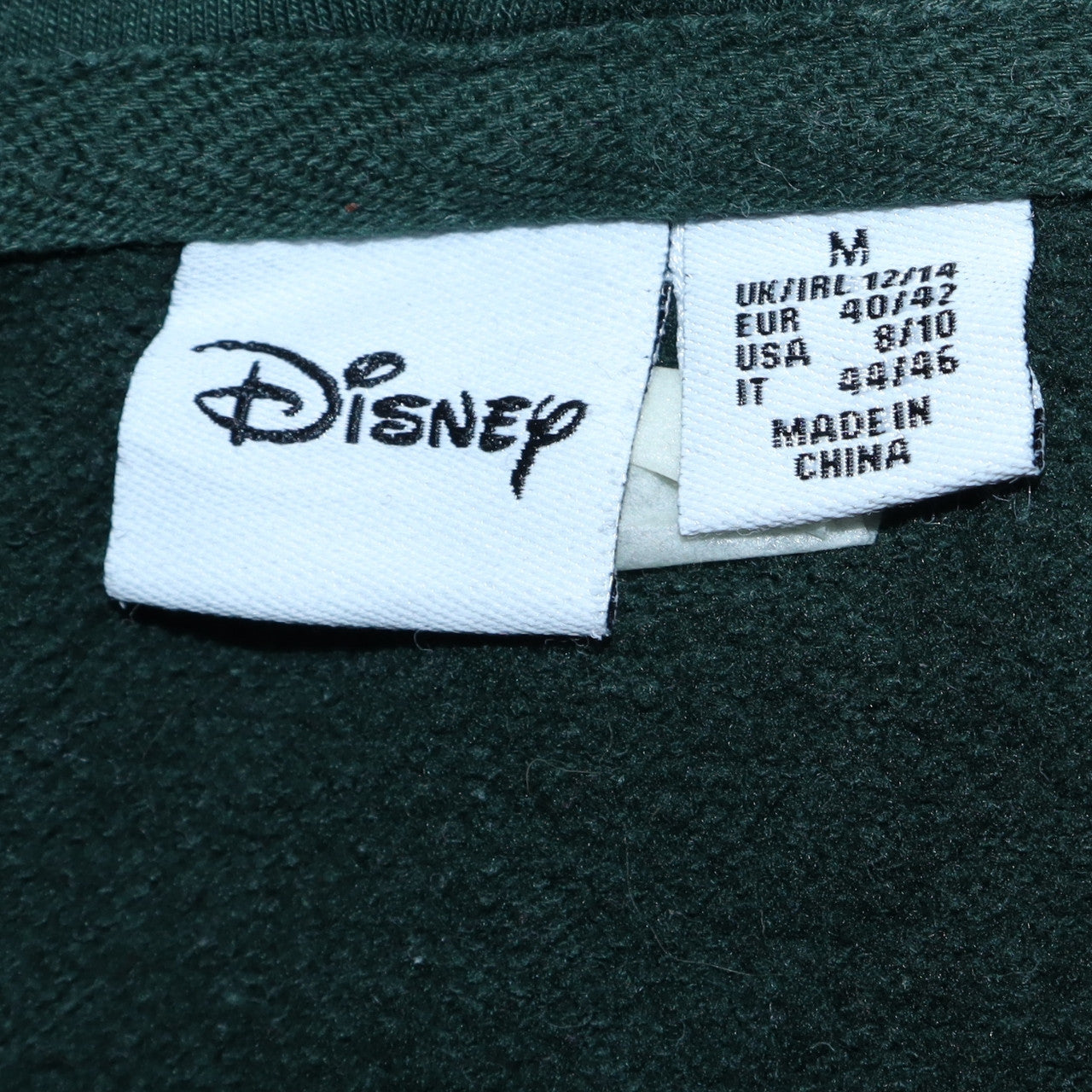 Disney Womens Green Pullover Hoodie Size M Graphic Logo Sweatshirt