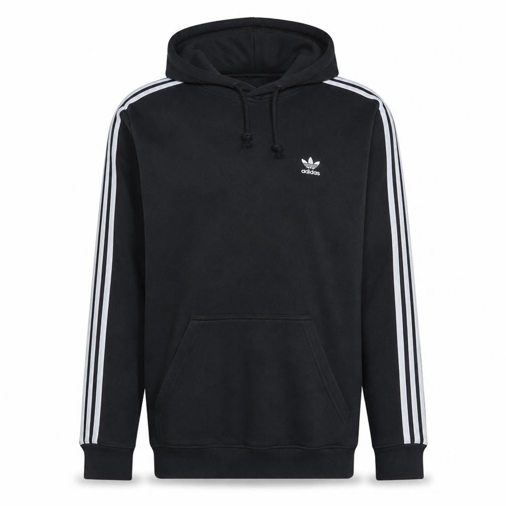 adidas Men Black Pullover Hoodie Medium Sports Fleece Sweatshirt