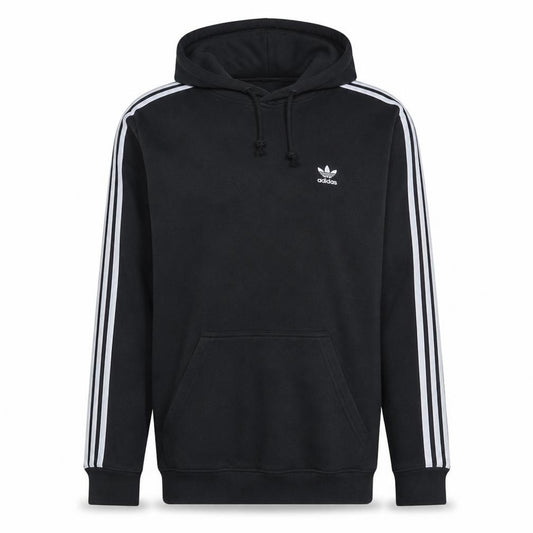 adidas Men Black Pullover Hoodie Medium Sports Fleece Sweatshirt