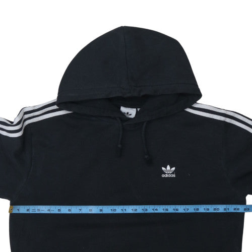 adidas Men Black Pullover Hoodie Medium Sports Fleece Sweatshirt