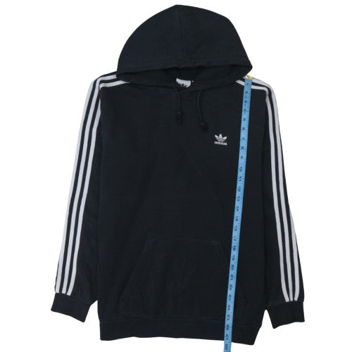 adidas Men Black Pullover Hoodie Medium Sports Fleece Sweatshirt