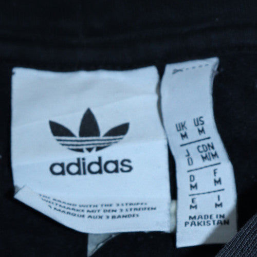 adidas Men Black Pullover Hoodie Medium Sports Fleece Sweatshirt