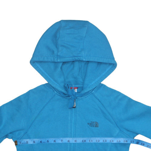 The North Face Women's Blue Full Zip Hoodie Size S 100% Cotton
