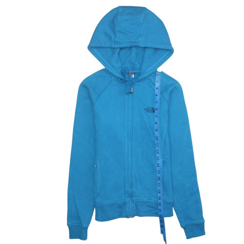 The North Face Women's Blue Full Zip Hoodie Size S 100% Cotton