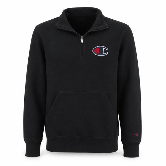 Champion Men's Black Small 1/2 Zip Fleece Sweatshirt