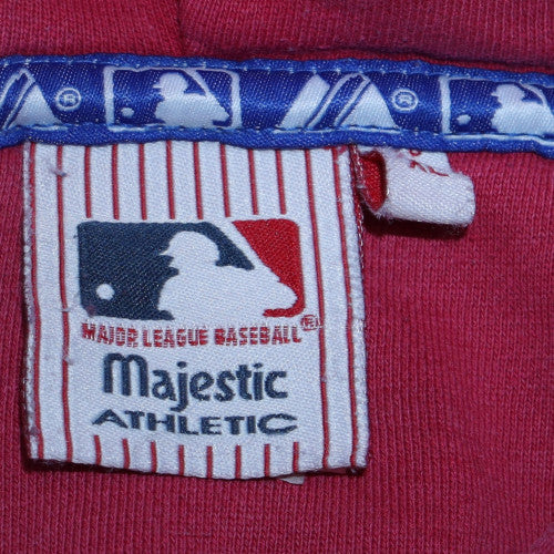 Majestic Athletic Womens Red Phillies Hoodie Size M Pullover