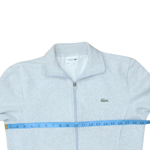 Lacoste Men Grey Full Zip Collared Sweatshirt Size S