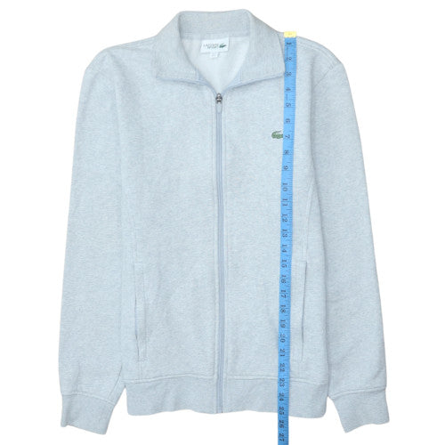 Lacoste Men Grey Full Zip Collared Sweatshirt Size S