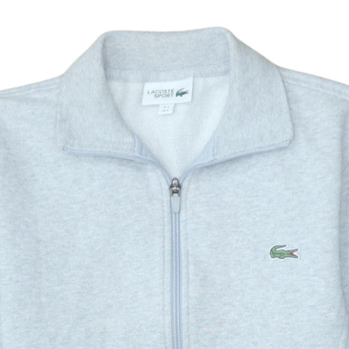 Lacoste Men Grey Full Zip Collared Sweatshirt Size S