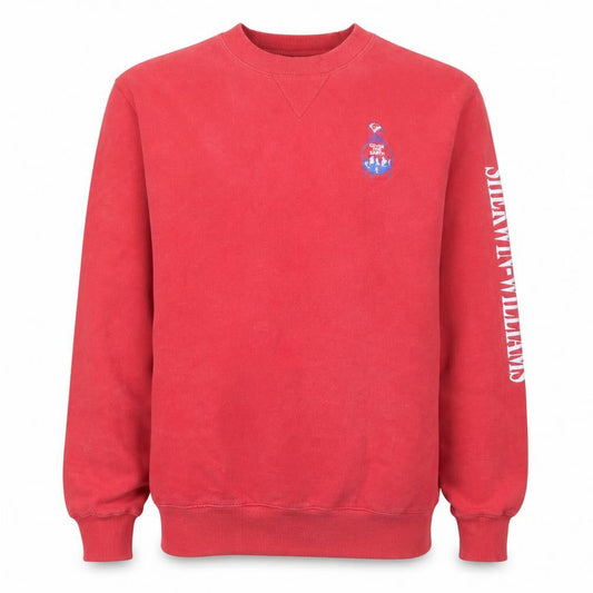 Champion Men's Red Pullover Sweatshirt M Crew Neck Embroidered Logo