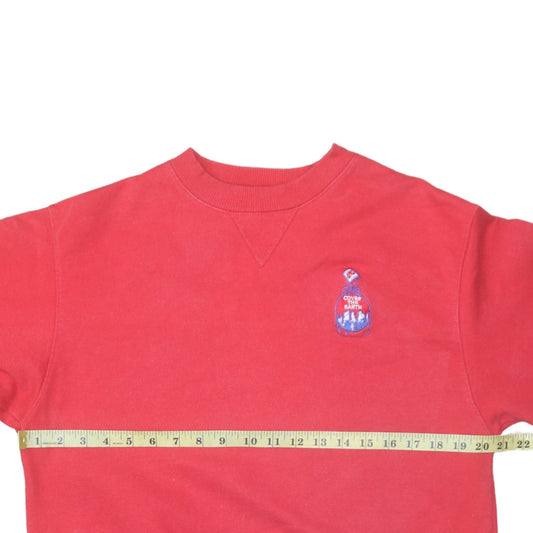 Champion Men's Red Pullover Sweatshirt M Crew Neck Embroidered Logo