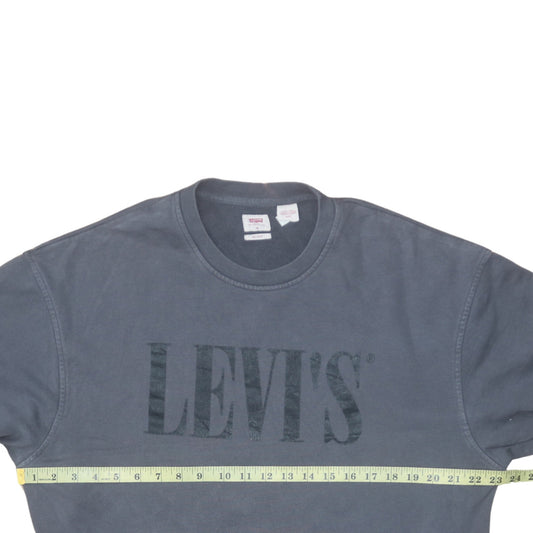 Levi's Men's Blue Relaxed Fit Crew Neck Logo Sweatshirt M