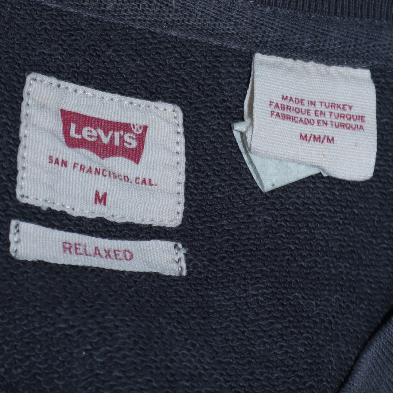 Levi's Men's Blue Relaxed Fit Crew Neck Logo Sweatshirt M