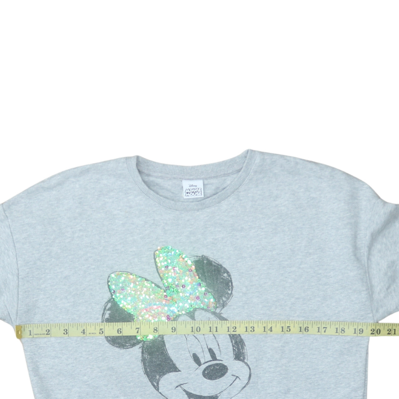 Disney Minnie Mouse Grey Sequin Bow Sweatshirt Girls 12-13Y