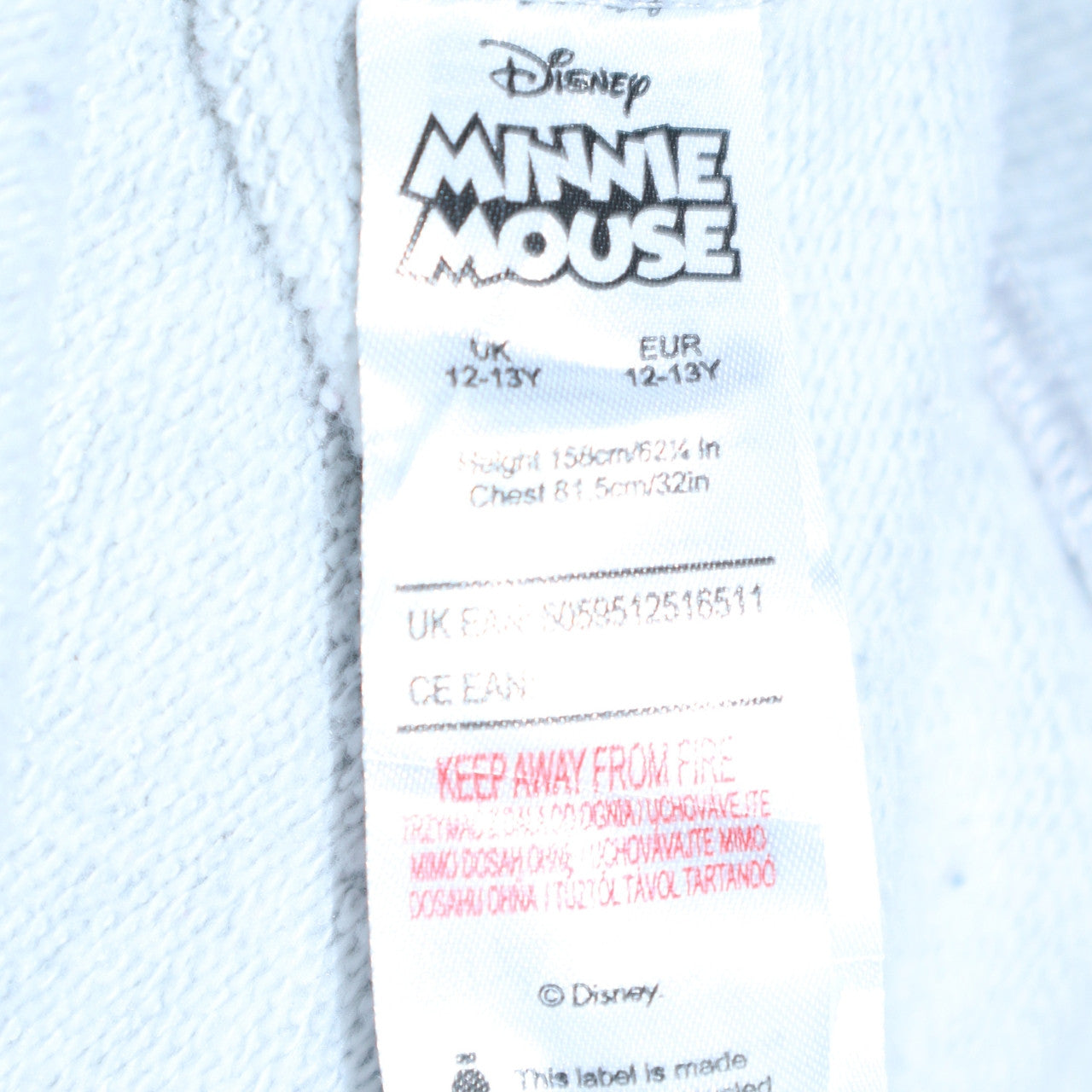 Disney Minnie Mouse Grey Sequin Bow Sweatshirt Girls 12-13Y