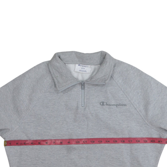 Champion Men's Grey 1/2 Zip Fleece Sweatshirt Size S