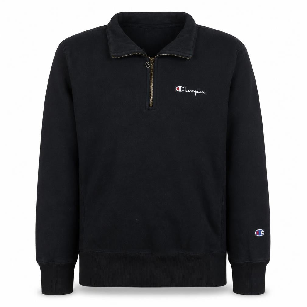 Champion Men's Black Large 1/4 Zip Reverse Weave Sweatshirt