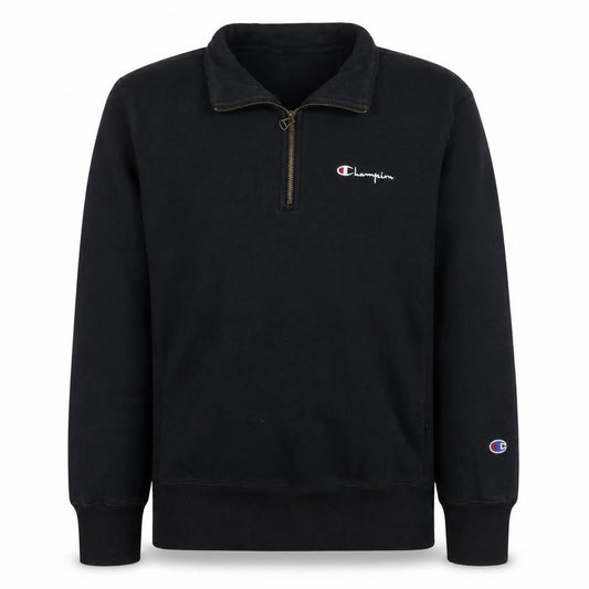 Champion Men's Black Large 1/4 Zip Reverse Weave Sweatshirt