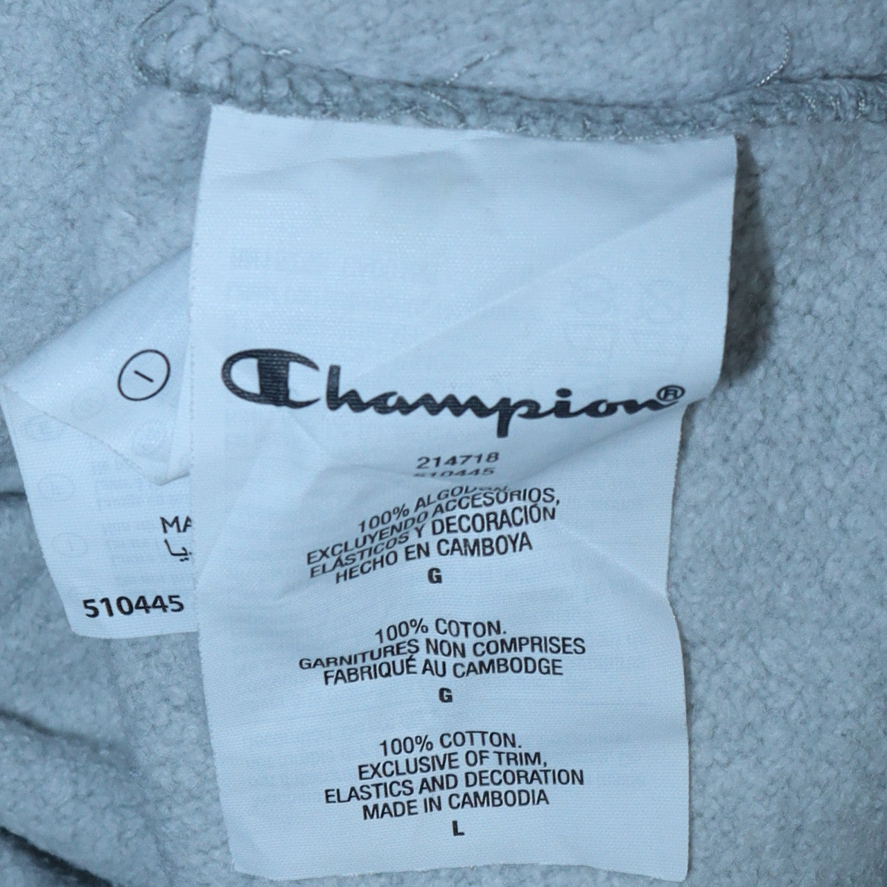 Champion Men's Grey Pullover Hoodie Large Sports Style