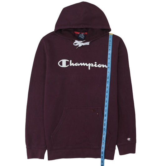 Champion Men's Brown Pullover Hoodie Medium Fleece Logo Sweatshirt