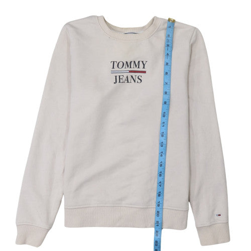 Tommy Jeans Women's Beige Cotton Crew Neck Pullover Sweatshirt XS
