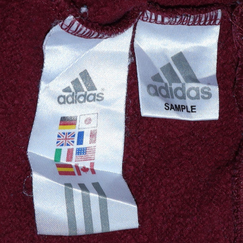 Adidas Men's Burgundy Hoodie L Pullover Fleece All Seasons Sportswear
