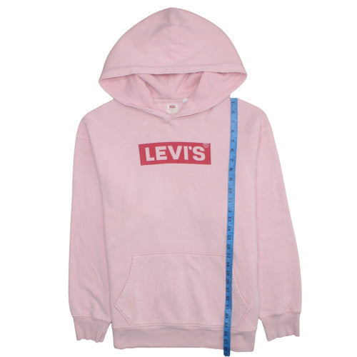 Levi's Women Pink Relaxed Fit Cotton Hoodie Medium
