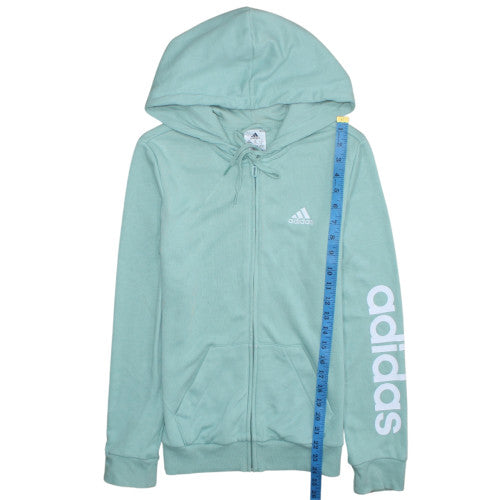 Adidas Womens Mint Green Full Zip Hoodie XS Cotton Blend