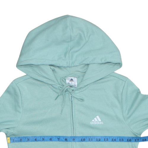 Adidas Womens Mint Green Full Zip Hoodie XS Cotton Blend