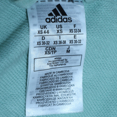Adidas Womens Mint Green Full Zip Hoodie XS Cotton Blend