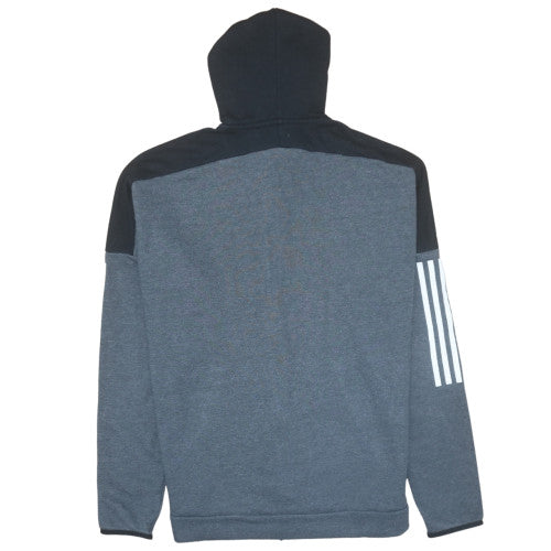 Adidas Men's Grey Full Zip Hoodie L Sports Casual Sweatshirt
