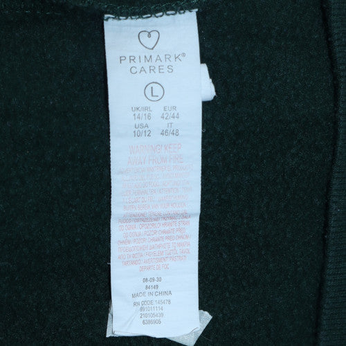 Disney Women Green Pullover Hoodie Size L Primark Cares Logo Print