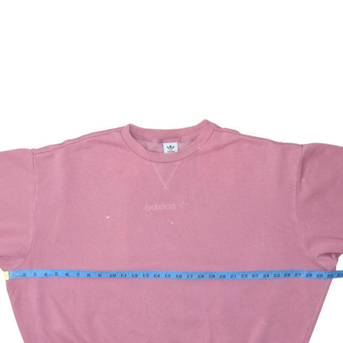 Adidas Women Pink Crew Neck Long Sleeve Pullover Sweatshirt Size M