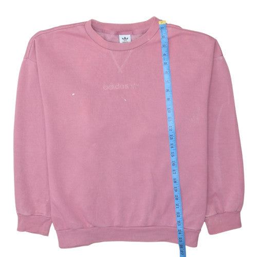 Adidas Women Pink Crew Neck Long Sleeve Pullover Sweatshirt Size M