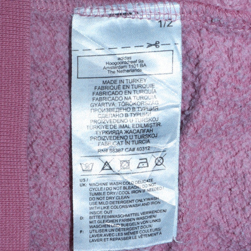 Adidas Women Pink Crew Neck Long Sleeve Pullover Sweatshirt Size M
