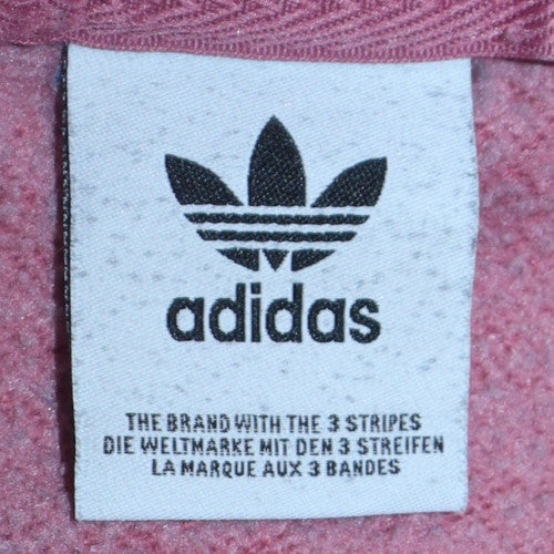 Adidas Women Pink Crew Neck Long Sleeve Pullover Sweatshirt Size M