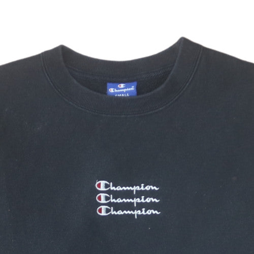 Champion Men's Black Small Pullover Sweatshirt Embroidered Logo