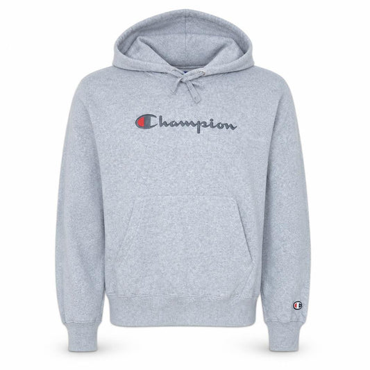 Champion Men's Grey Small Pullover Hoodie Logo Cotton Sweatshirt