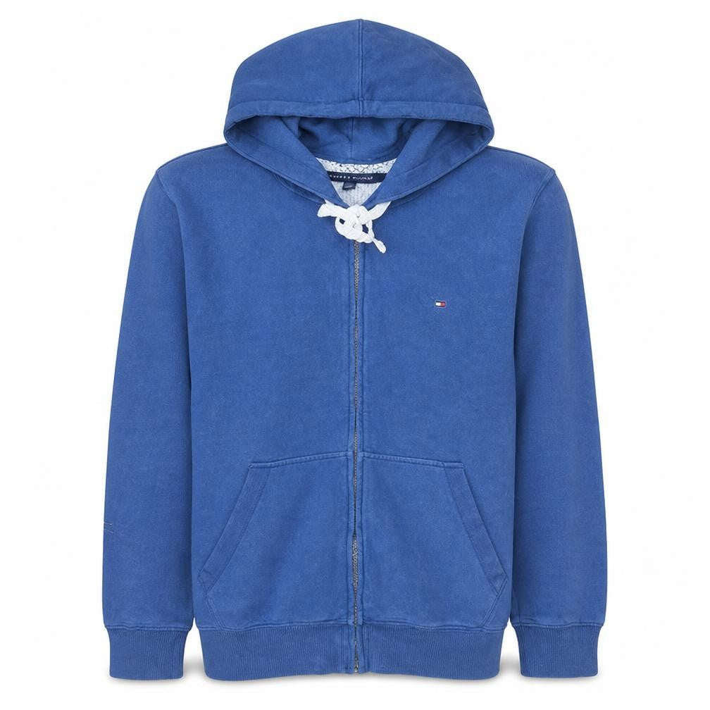 Tommy Hilfiger Men's Blue Full Zip Hoodie Size M Cotton Fleece