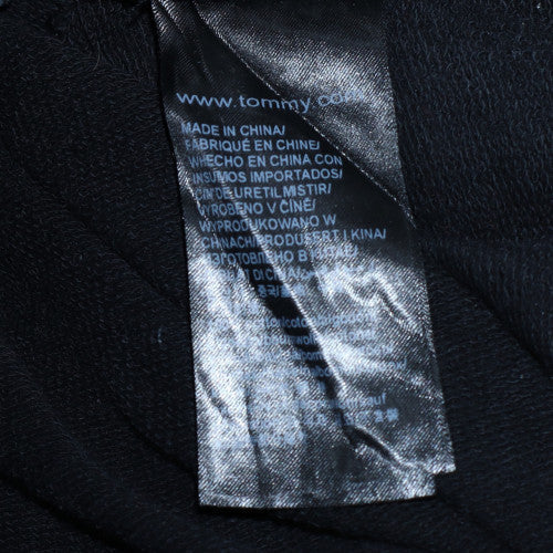 Tommy Hilfiger Men's Black Pullover Hoodie L Embroidered Logo