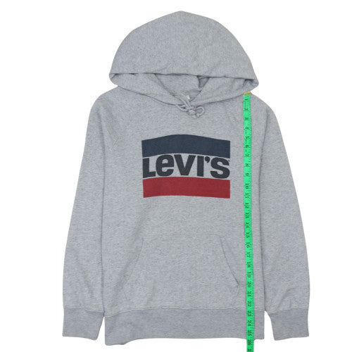 Levi's Men's Grey Pullover Hoodie L Fleece Logo Classic