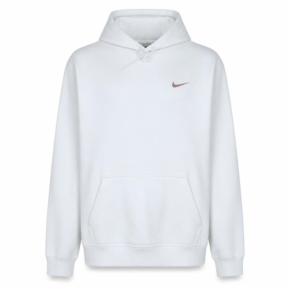 Nike Men's White Pullover Hoodie Size L Cotton Blend Sweatshirt