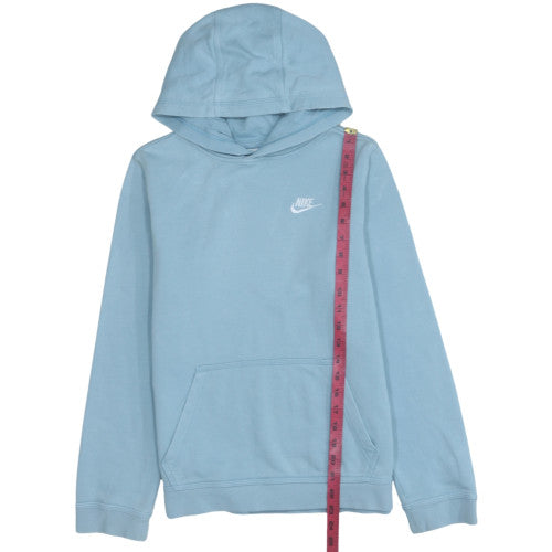 Nike Womens Blue Pullover Hoodie XL 158-170cm Teens Cotton Fleece