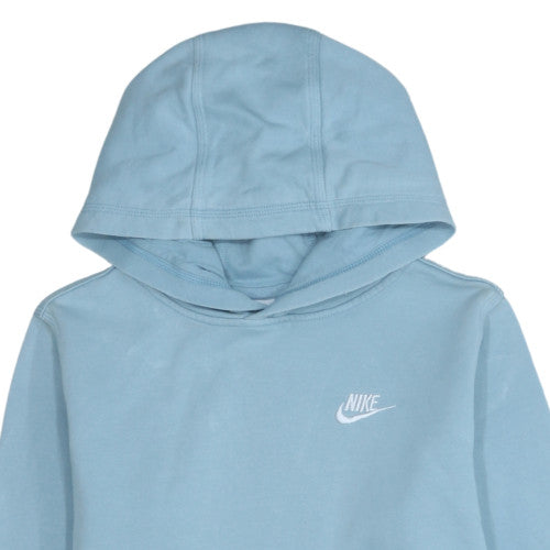 Nike Womens Blue Pullover Hoodie XL 158-170cm Teens Cotton Fleece