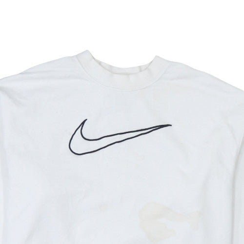 Nike Men's White Small Pullover Crew Neck Sweatshirt