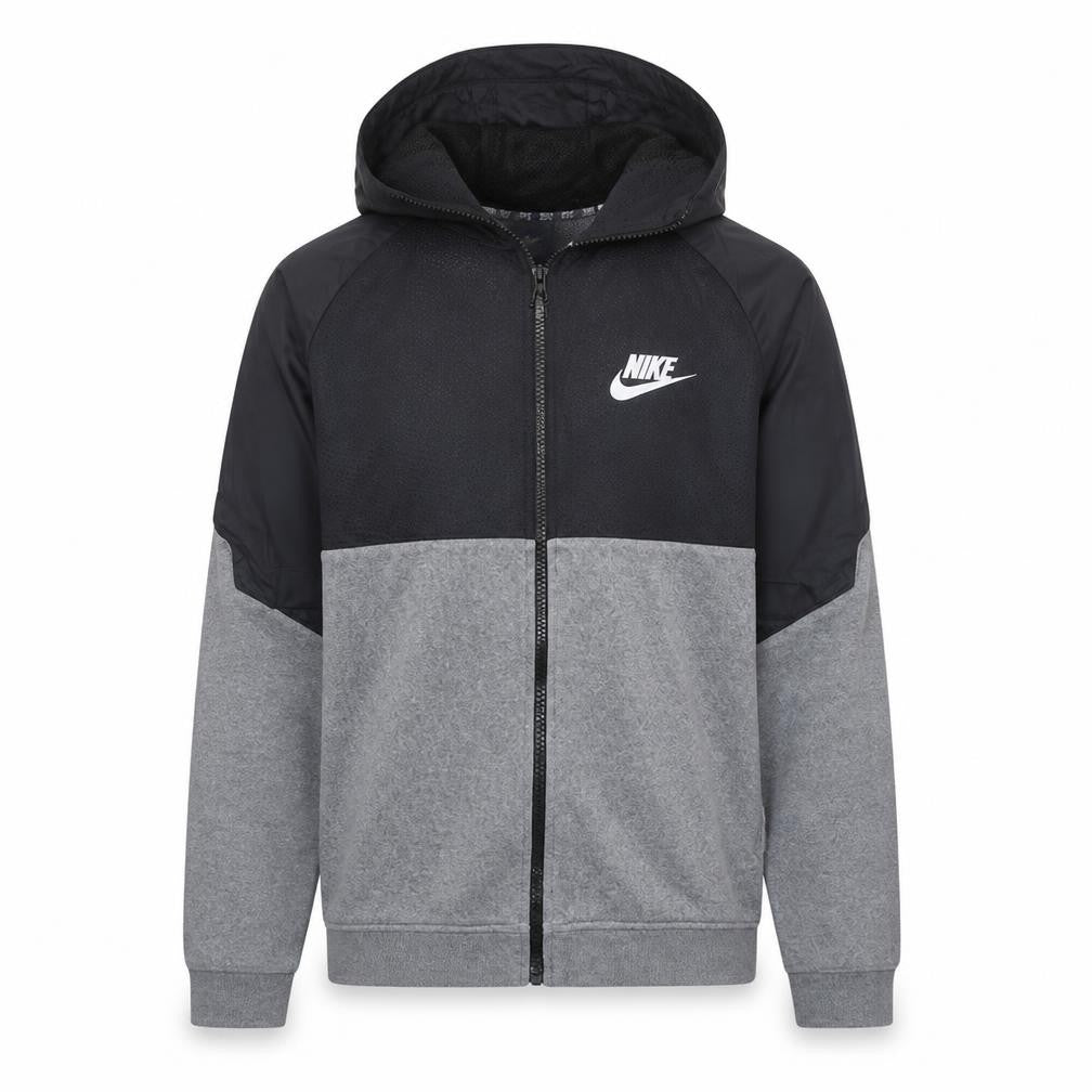 Nike Mens Grey Full Zip Hoodie Size L Hooded Sweatshirt